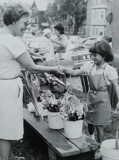 selling flowers